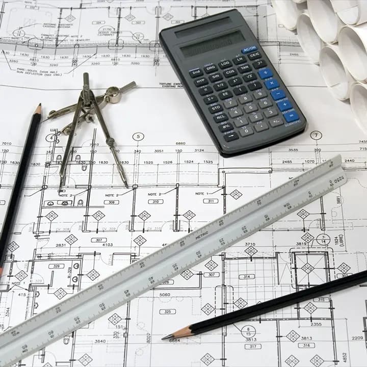 Teknik çizim, pergel ve ölçek üzerinde planlama